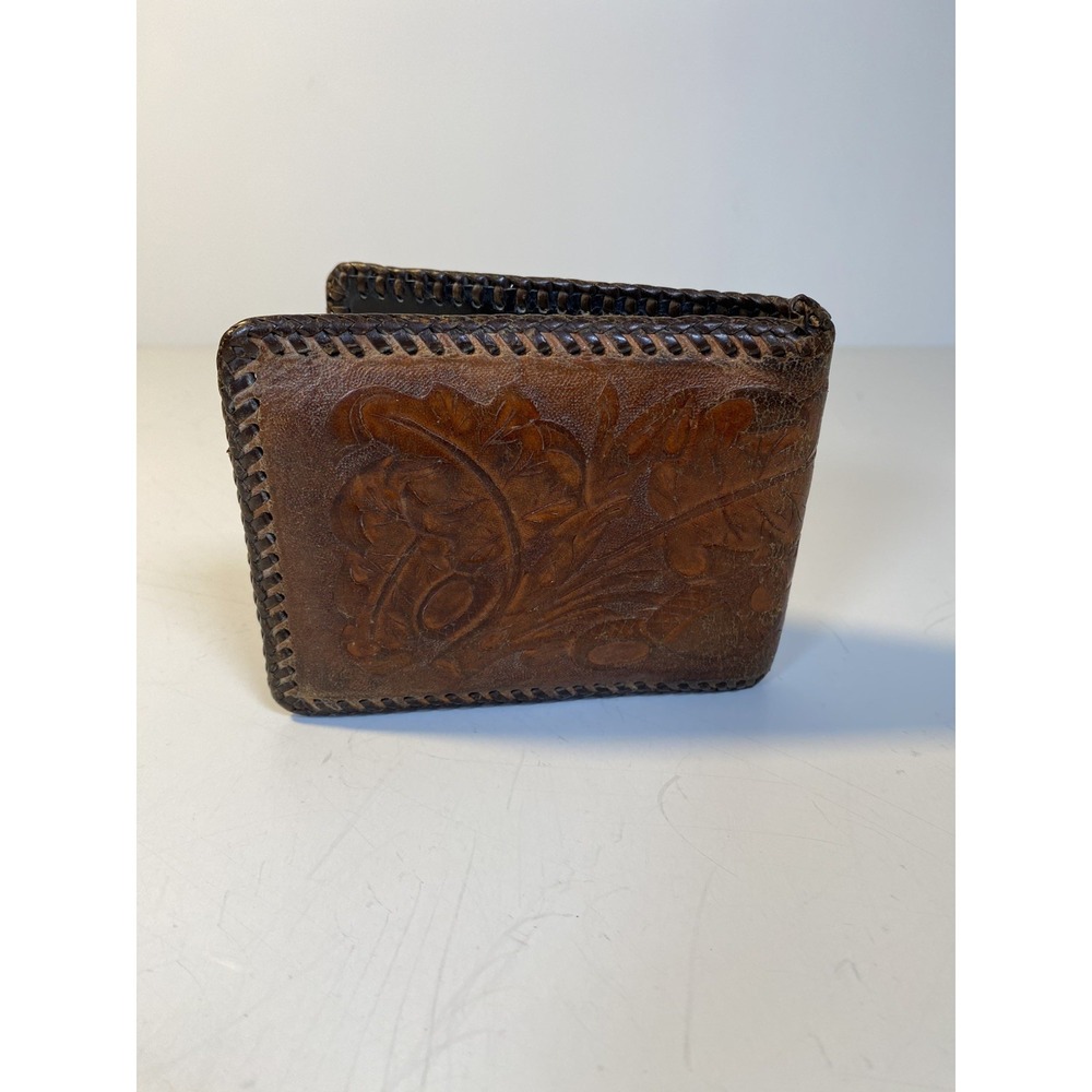 Hand Tooled Genuine Leather Bifold Wallet Leather Men Wallet